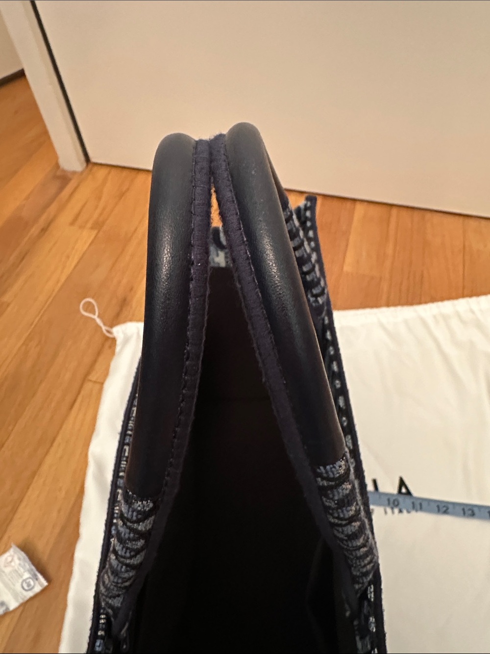 Furla Navy and Light Blue Jacquard Tote with Top Handles - Picture 6 of 11